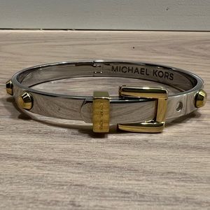 Michael Kors Astor Buckle Bracelet, Two Tone Gold & Silver